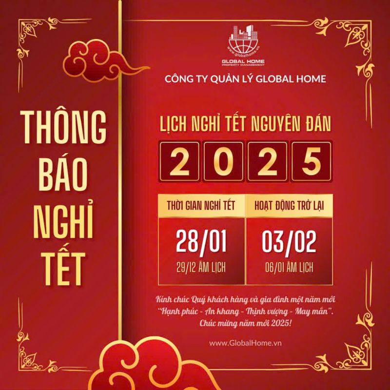 Thông báo lịch nghỉ tết nguyên đán